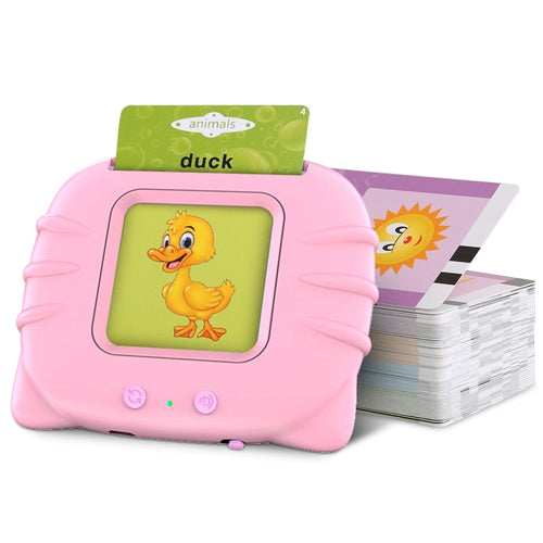 224 Words Kid Flash Talking Cards 112 Card Electronic Cognitive Audio Toddler Reading Machine Animal Shape Color Repeated Learning Cards English For C - Pink by VYSN