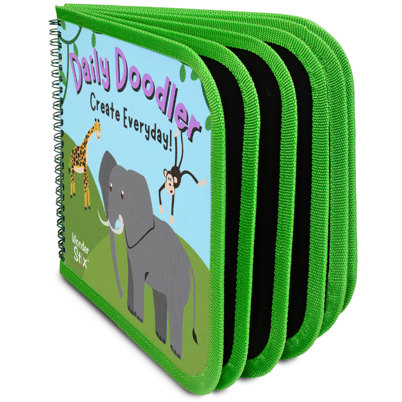 Daily Doodler Reusable Activity Book-Wild Animals Cover, Includes 4 Wonder Stix by The Pencil Grip, Inc.