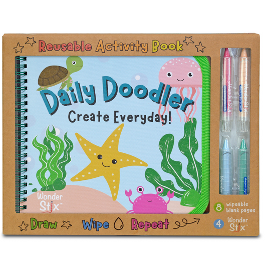 Daily Doodler Reusable Activity Book- Sea Life Cover, Includes 4 Wonder Stix by The Pencil Grip, Inc.