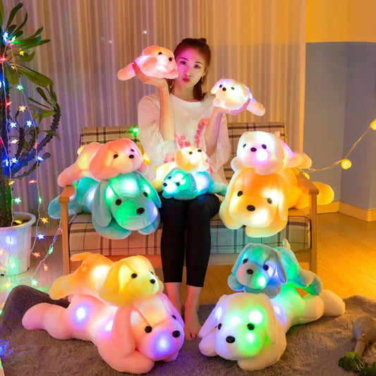 Vibrant Glowing Dogs Plush by Plushy Planet