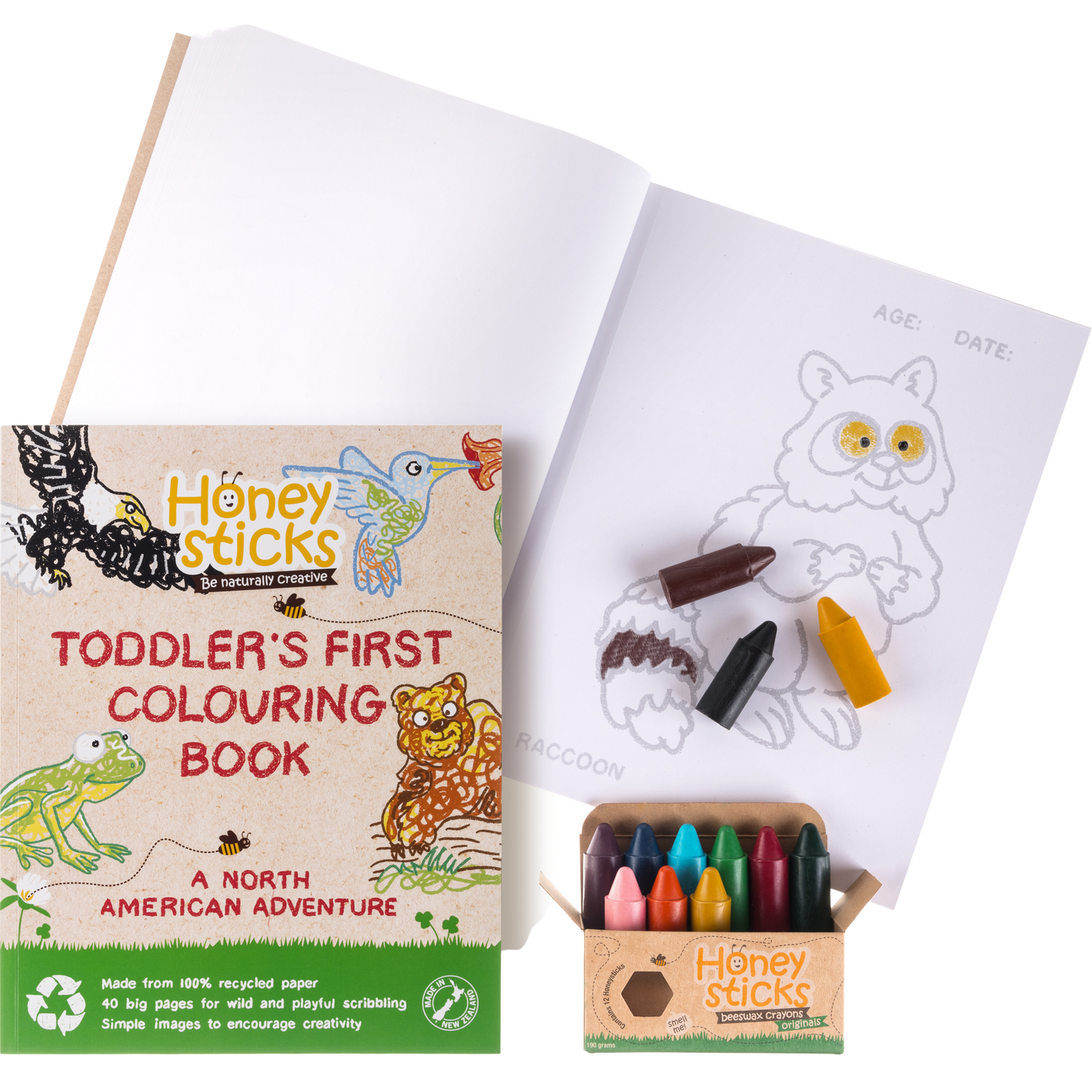 The Creative Kid Coloring Set - North American Adventure by Honeysticks USA