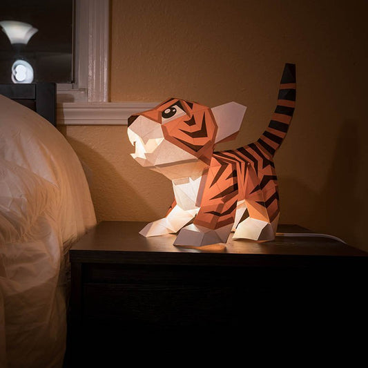 Baby Tiger 3D Paper Model, Lamp by PAPERCRAFT WORLD