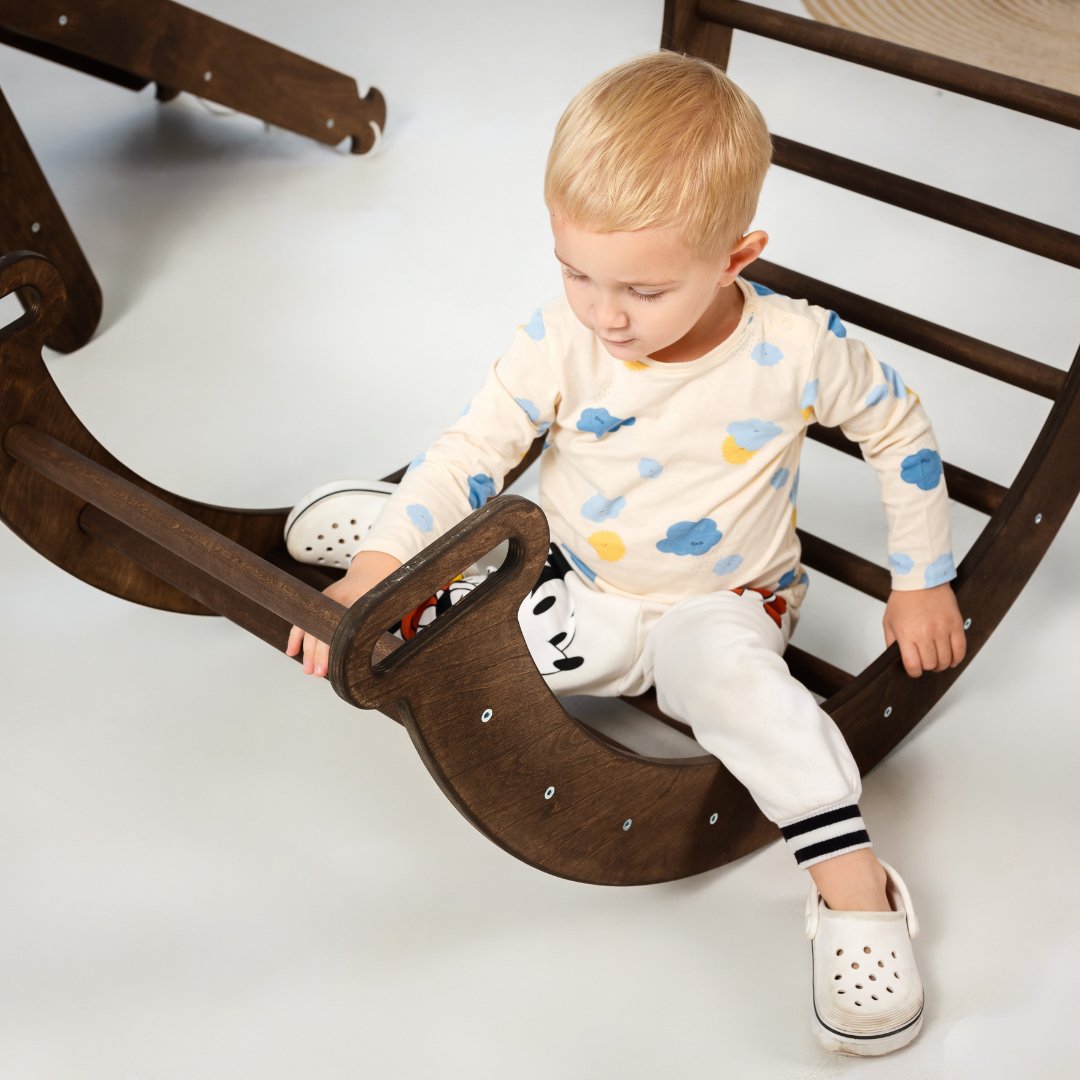 Climbing Arch & Rocker Balance - Montessori Climbers for Kids 1-7 y.o. – Chocolate by Goodevas