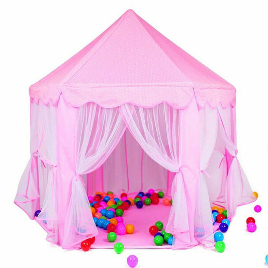 Princess Castle Play Tent for Girls Large Kids Hexagon Playhouse Indoor Toys by Plugsus Home Furniture