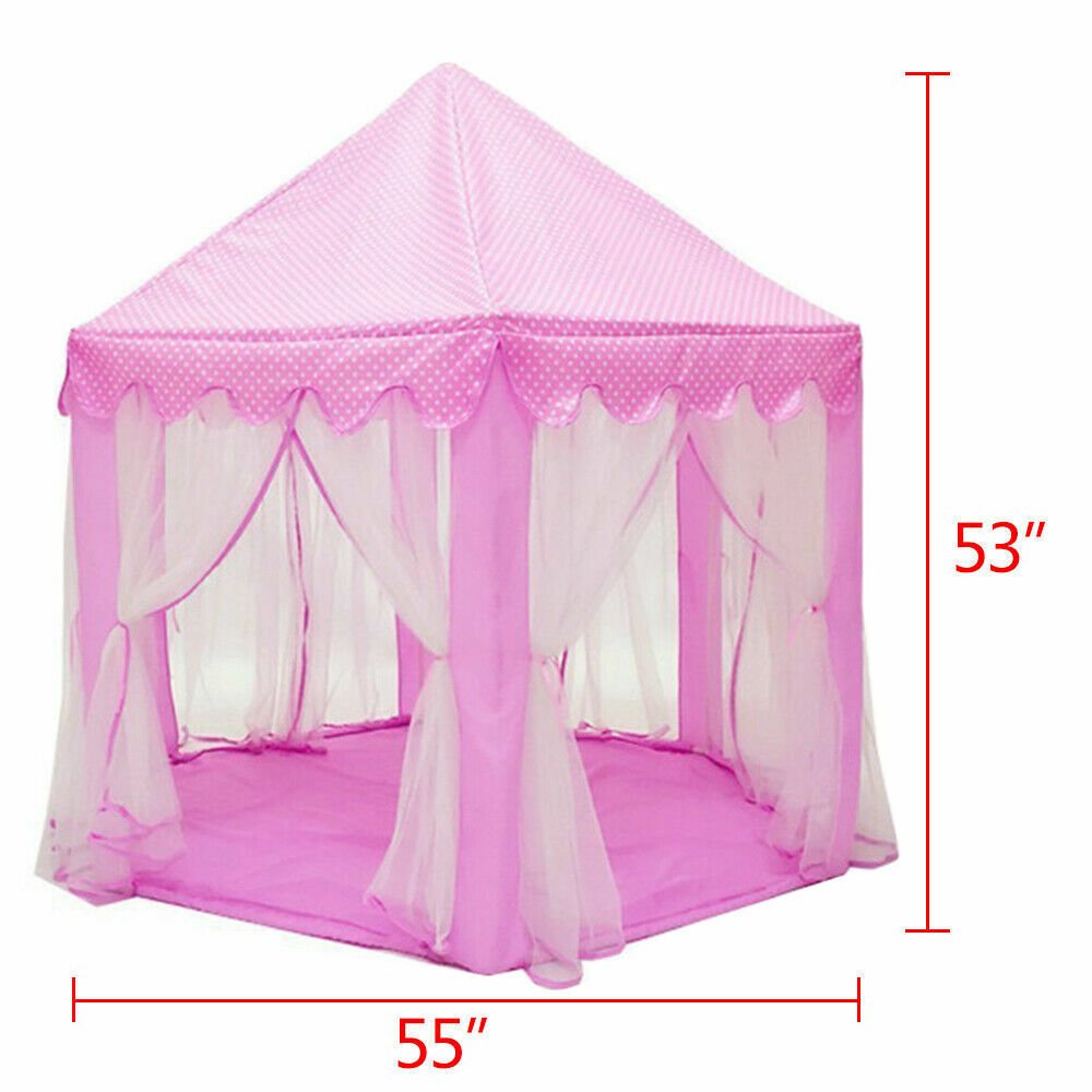 Princess Castle Play Tent for Girls Large Kids Hexagon Playhouse Indoor Toys by Plugsus Home Furniture