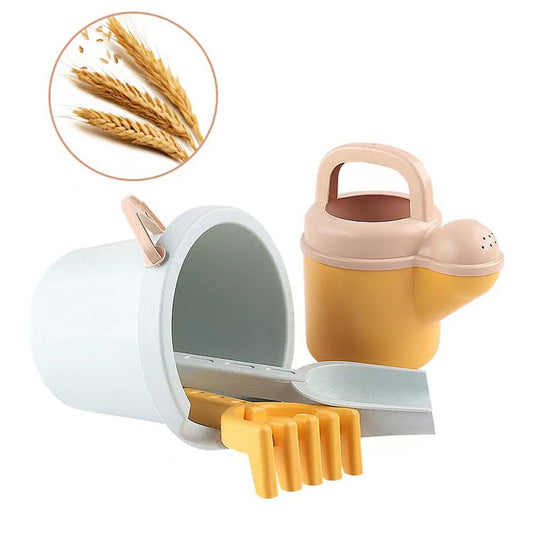 Children’s Beach Toy Wheat Straw Beach Bucket Set With Sand Sand Dredging Tools Outdoor Toy by MyKids-USA™