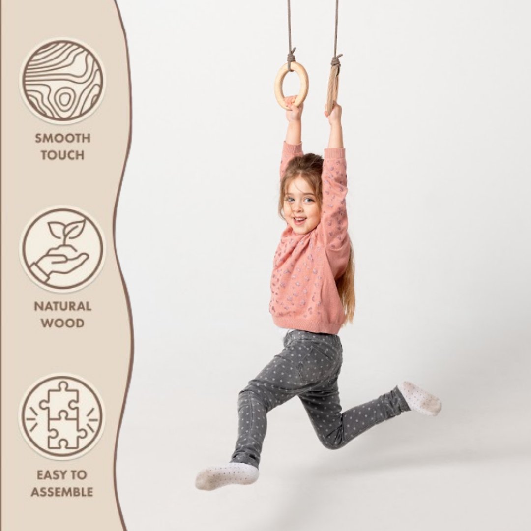 Wooden gymnastic rings for kids by Goodevas