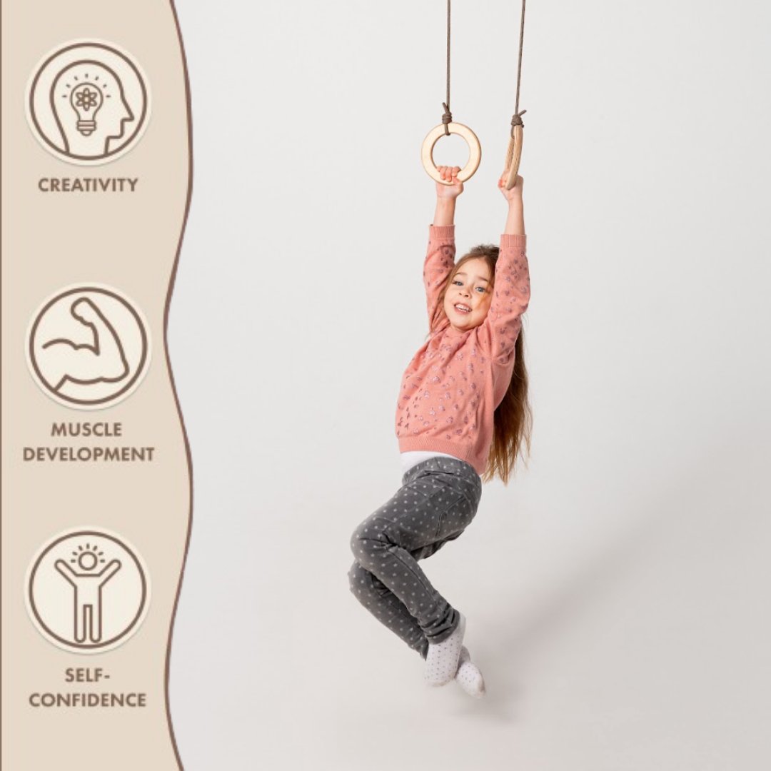 Wooden gymnastic rings for kids by Goodevas