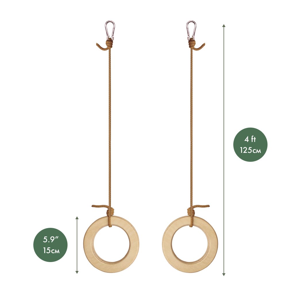 Wooden gymnastic rings for kids by Goodevas